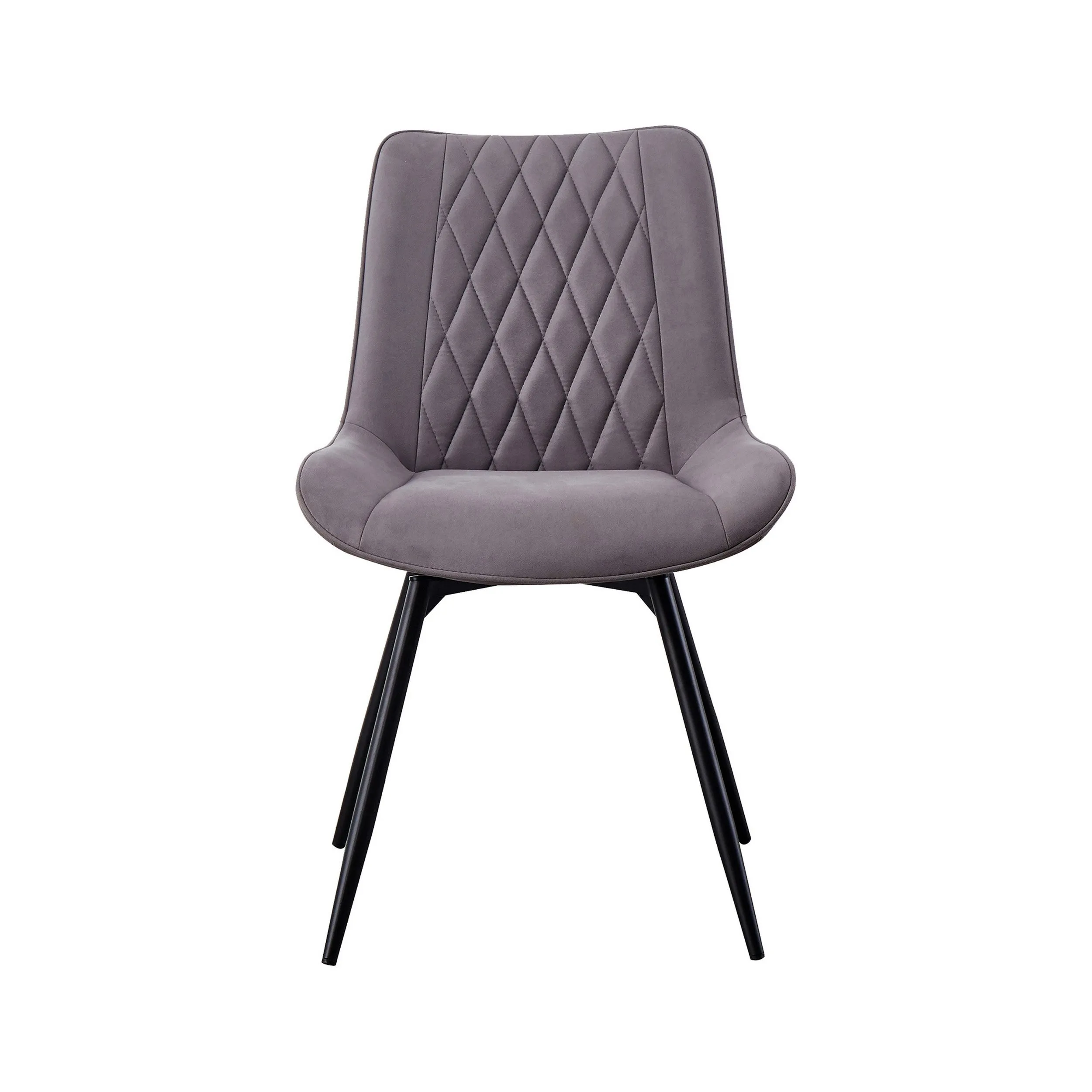 22 Inch Modern Side Chair, Set of 2, Gray Vegan Faux Leather, Swivel Seat By Casagear Home