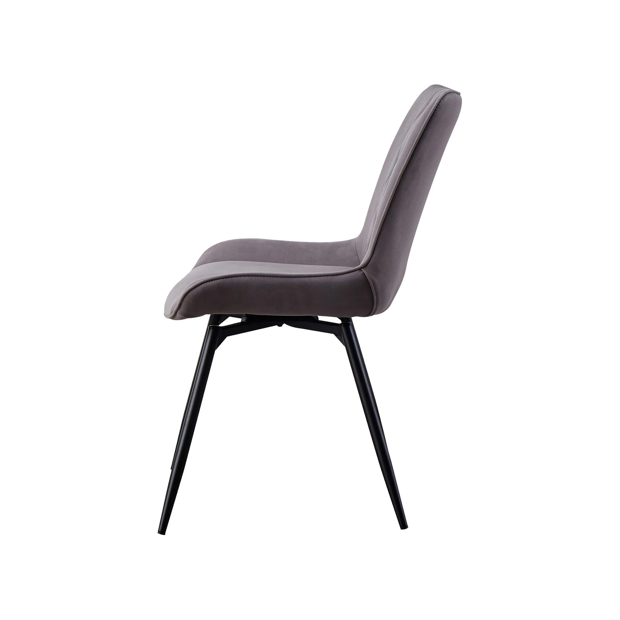 22 Inch Modern Side Chair, Set of 2, Gray Vegan Faux Leather, Swivel Seat By Casagear Home