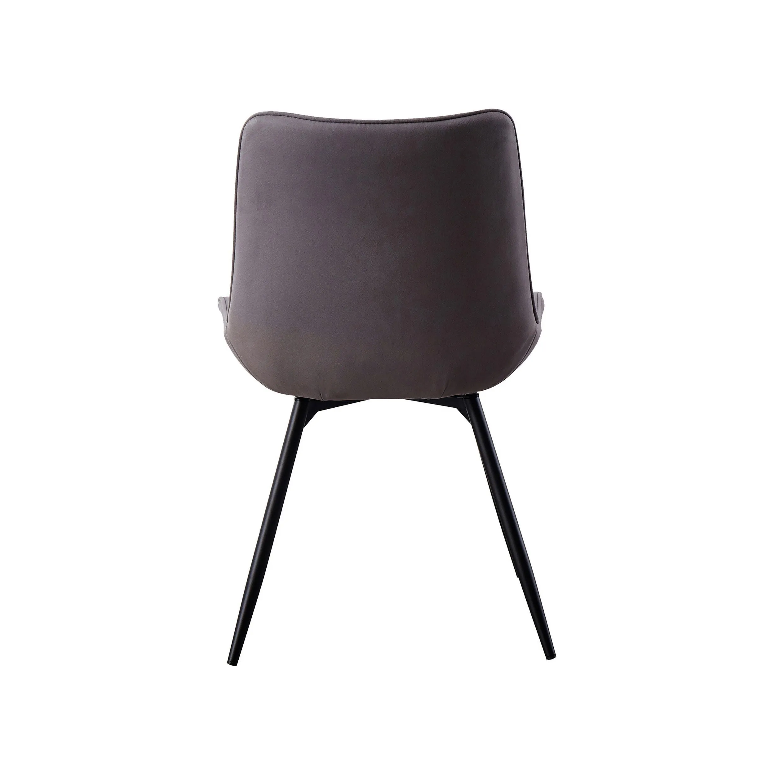 22 Inch Modern Side Chair, Set of 2, Gray Vegan Faux Leather, Swivel Seat By Casagear Home