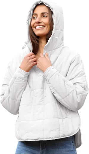 AMEBELLE Women's Oversized Hooded Puffer Jacket Quilted Jackets for Women Lightweight Winter Warm Padded Hoodies Coat