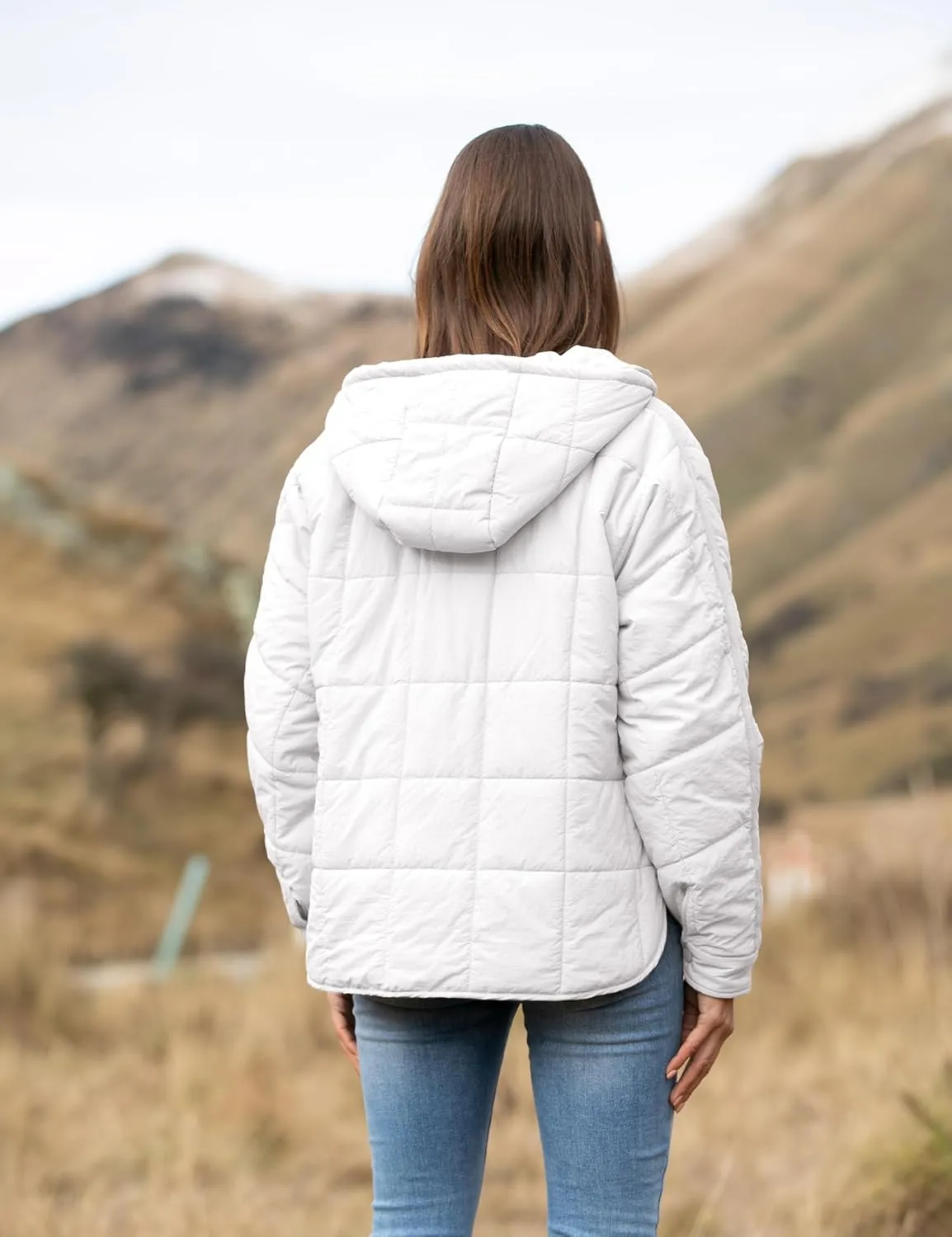 AMEBELLE Women's Oversized Hooded Puffer Jacket Quilted Jackets for Women Lightweight Winter Warm Padded Hoodies Coat