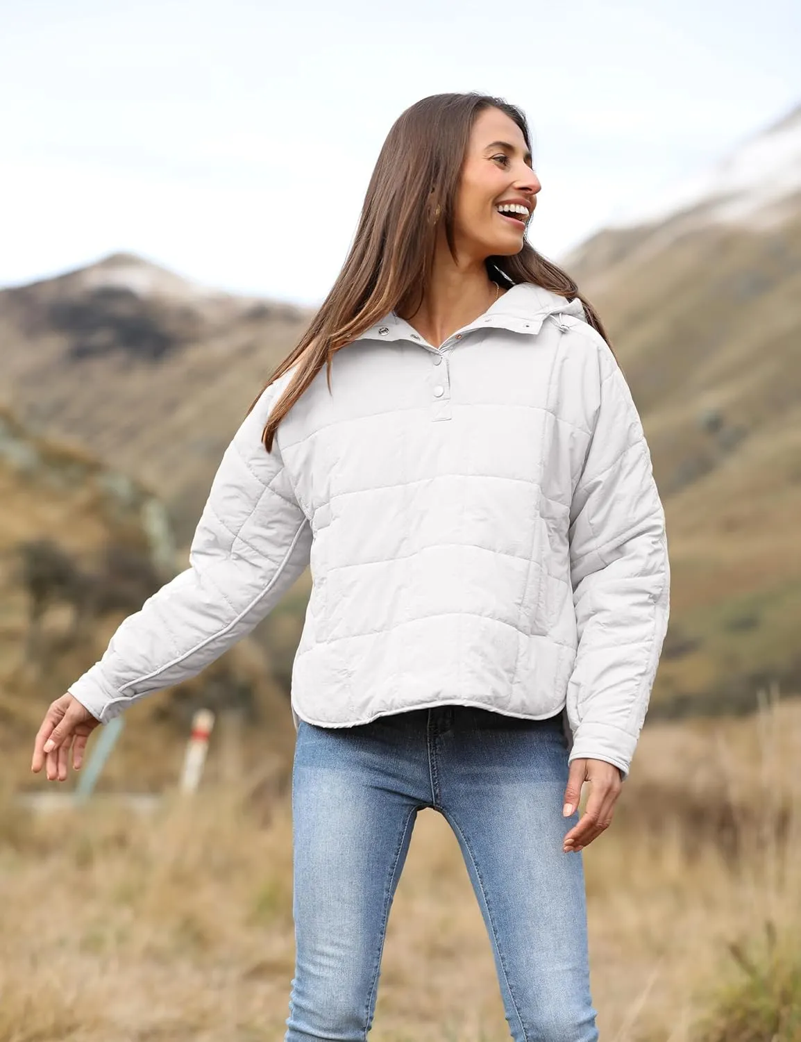 AMEBELLE Women's Oversized Hooded Puffer Jacket Quilted Jackets for Women Lightweight Winter Warm Padded Hoodies Coat