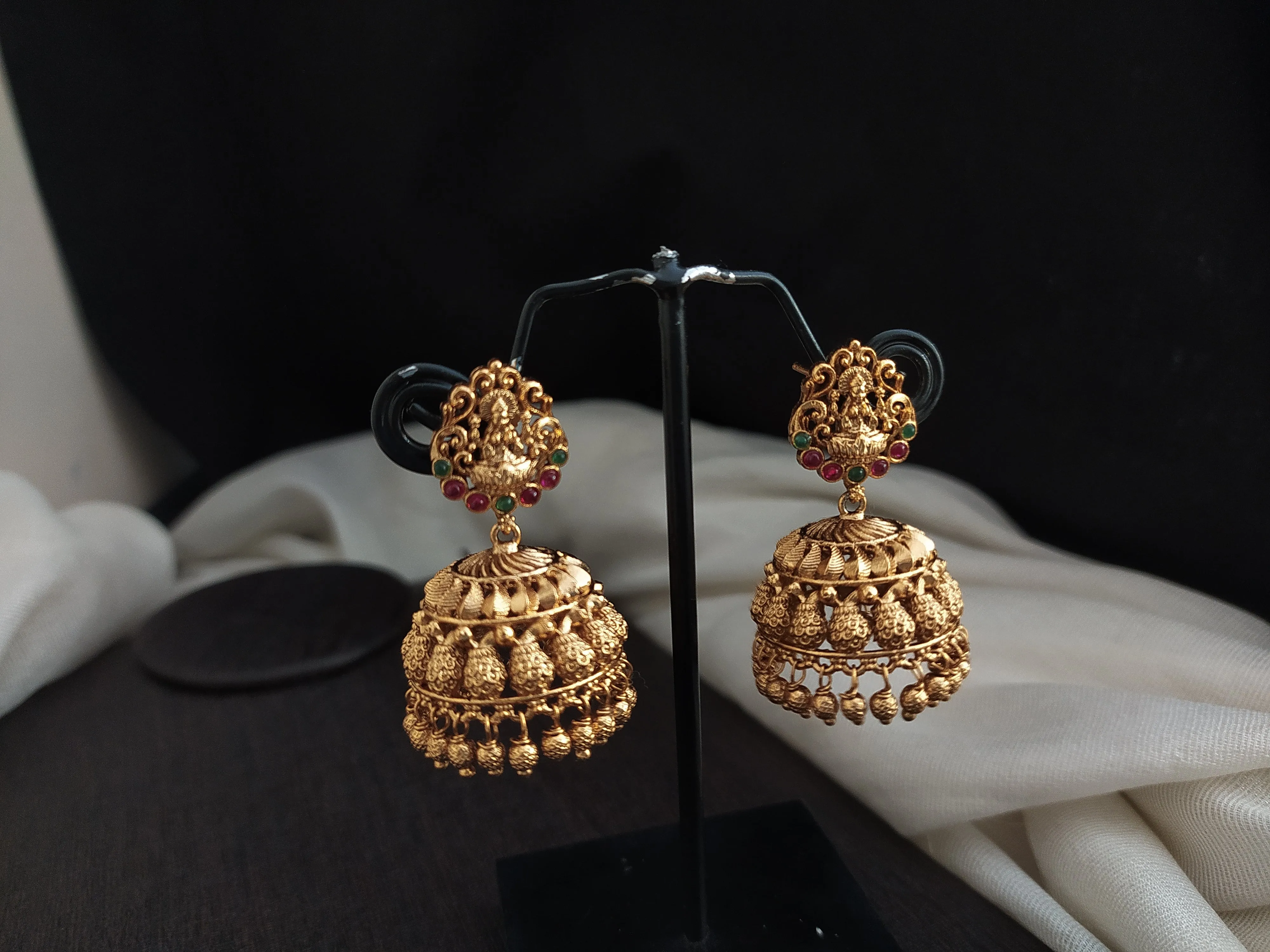 Antique Kassumalai Long Set with Ruby and Green Stones
