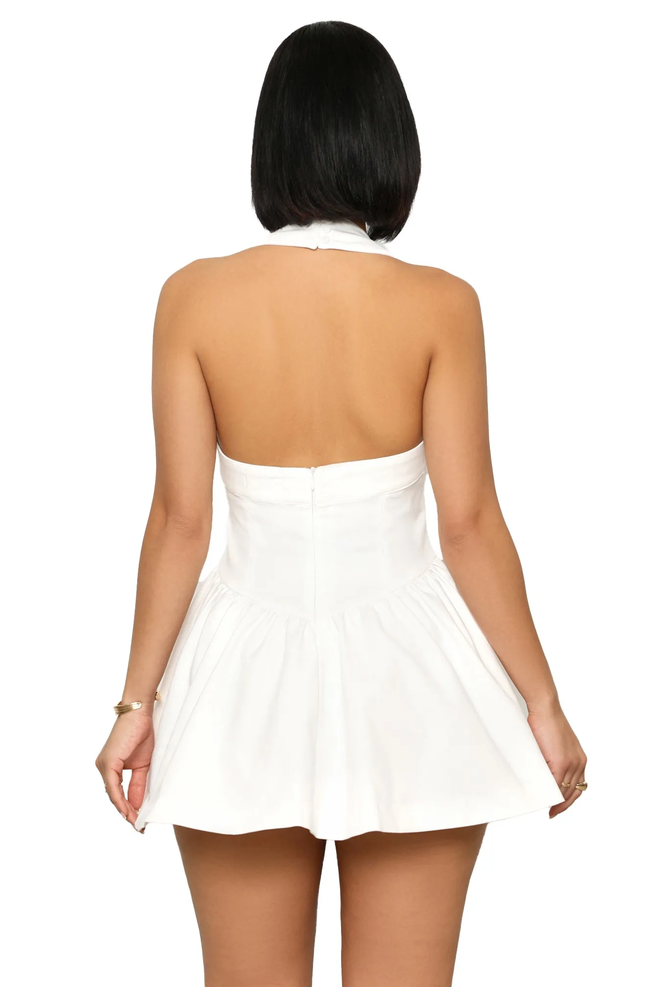 Baby Doll Skater Dress (White)