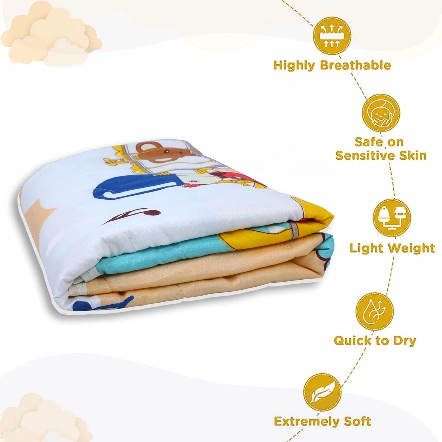 Baby Moo Royal Carriage Soft Quilted Premium Reversible Blanket - White