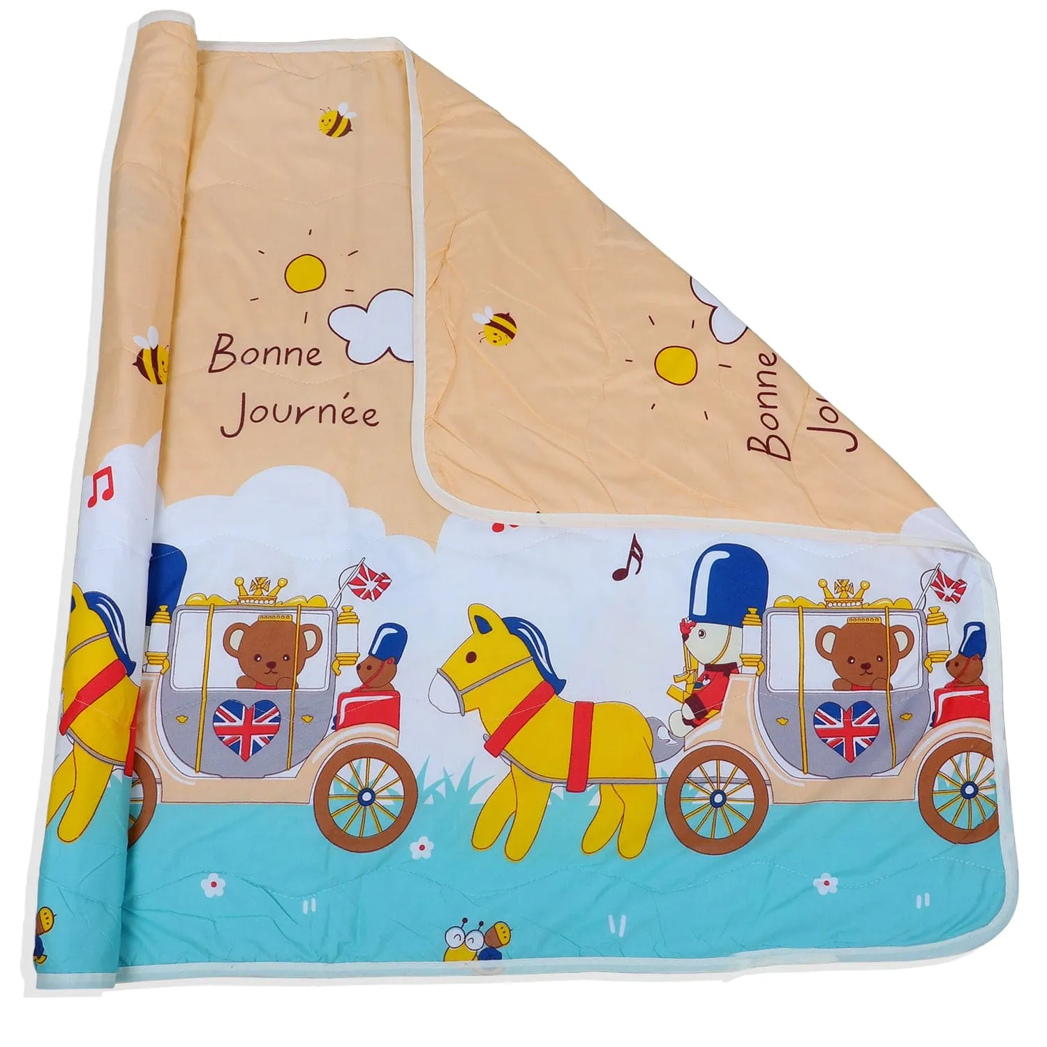Baby Moo Royal Carriage Soft Quilted Premium Reversible Blanket - White