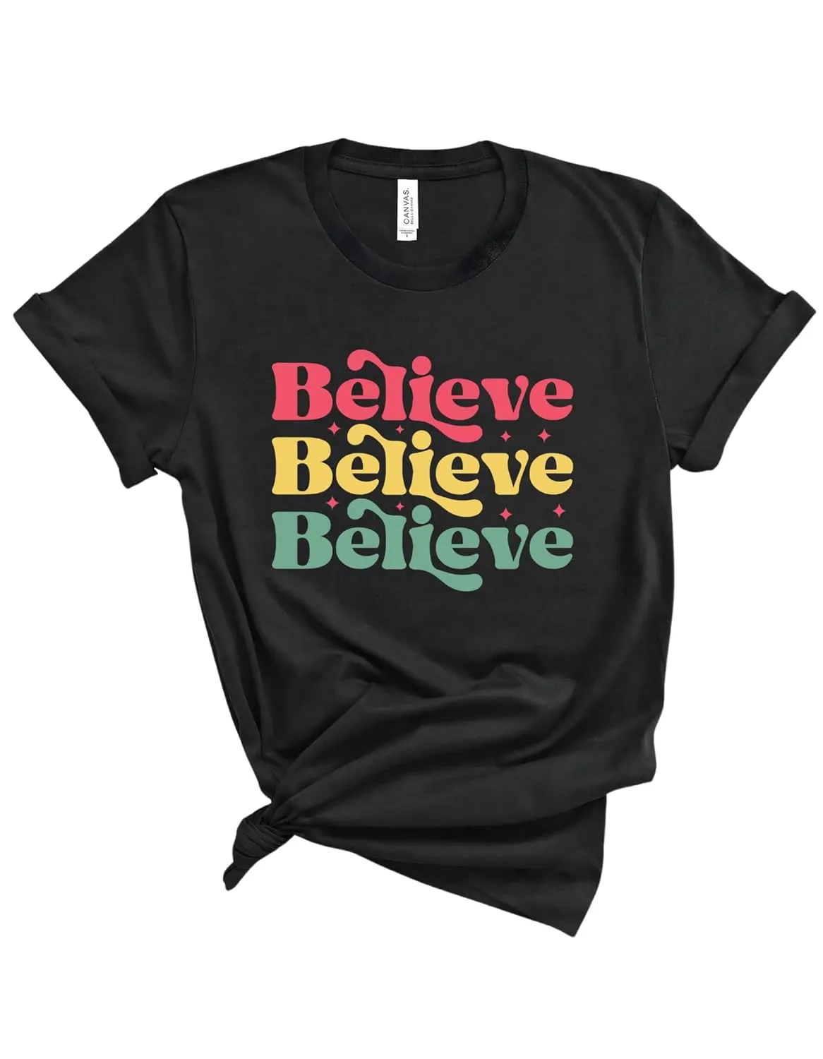 Believe T-Shirt, Inspirational Tee, Positive Quote, Motivational Tshirt, Christmas Family Shirt, Christmas Santa Gift