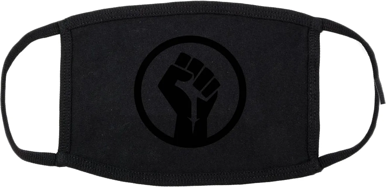 Black Power Fist Cotton Face Mask Black