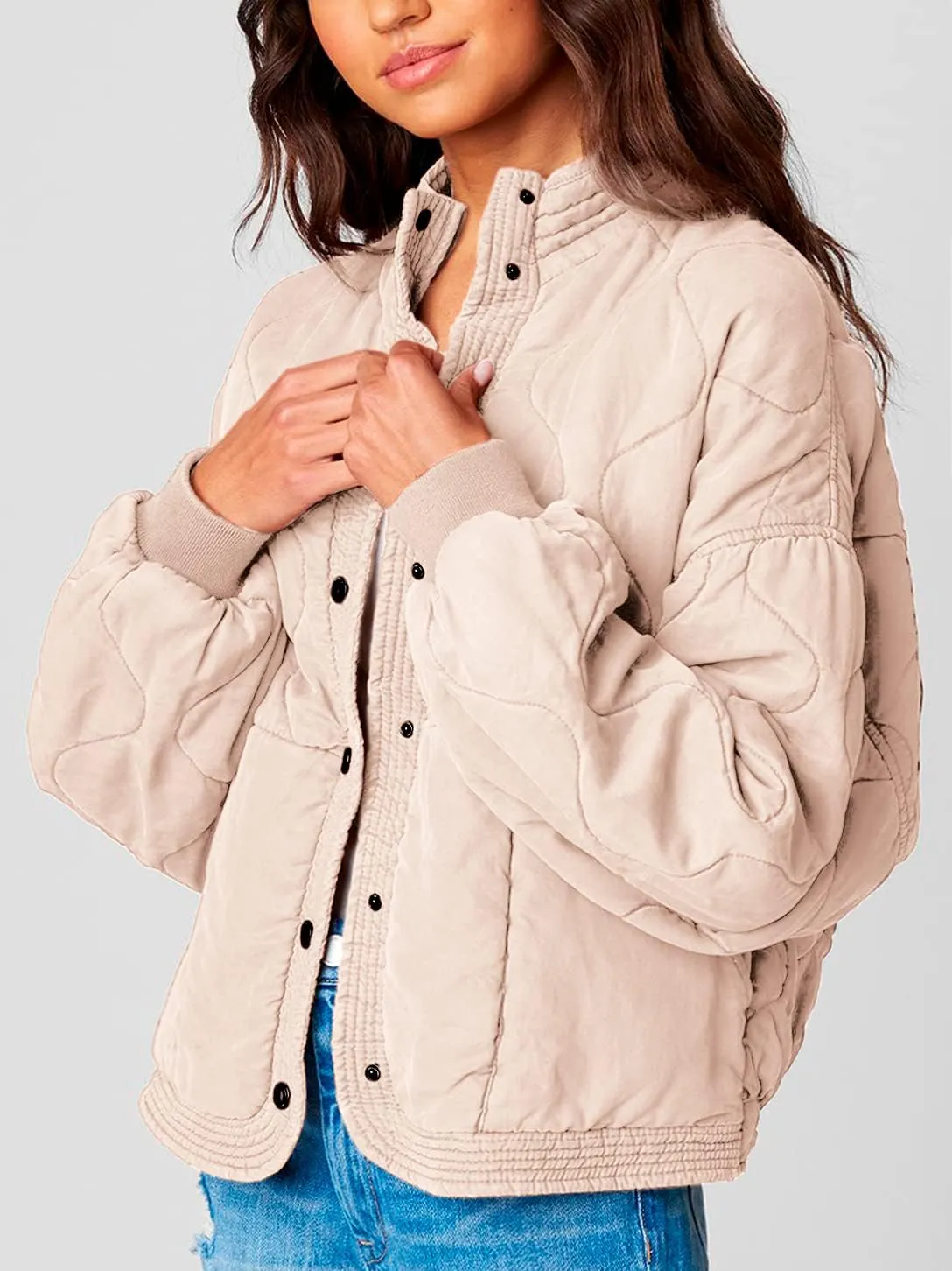 [BLANKNYC] Womens Luxury Clothing Tencel Drop Shoulder Quilted Jacket