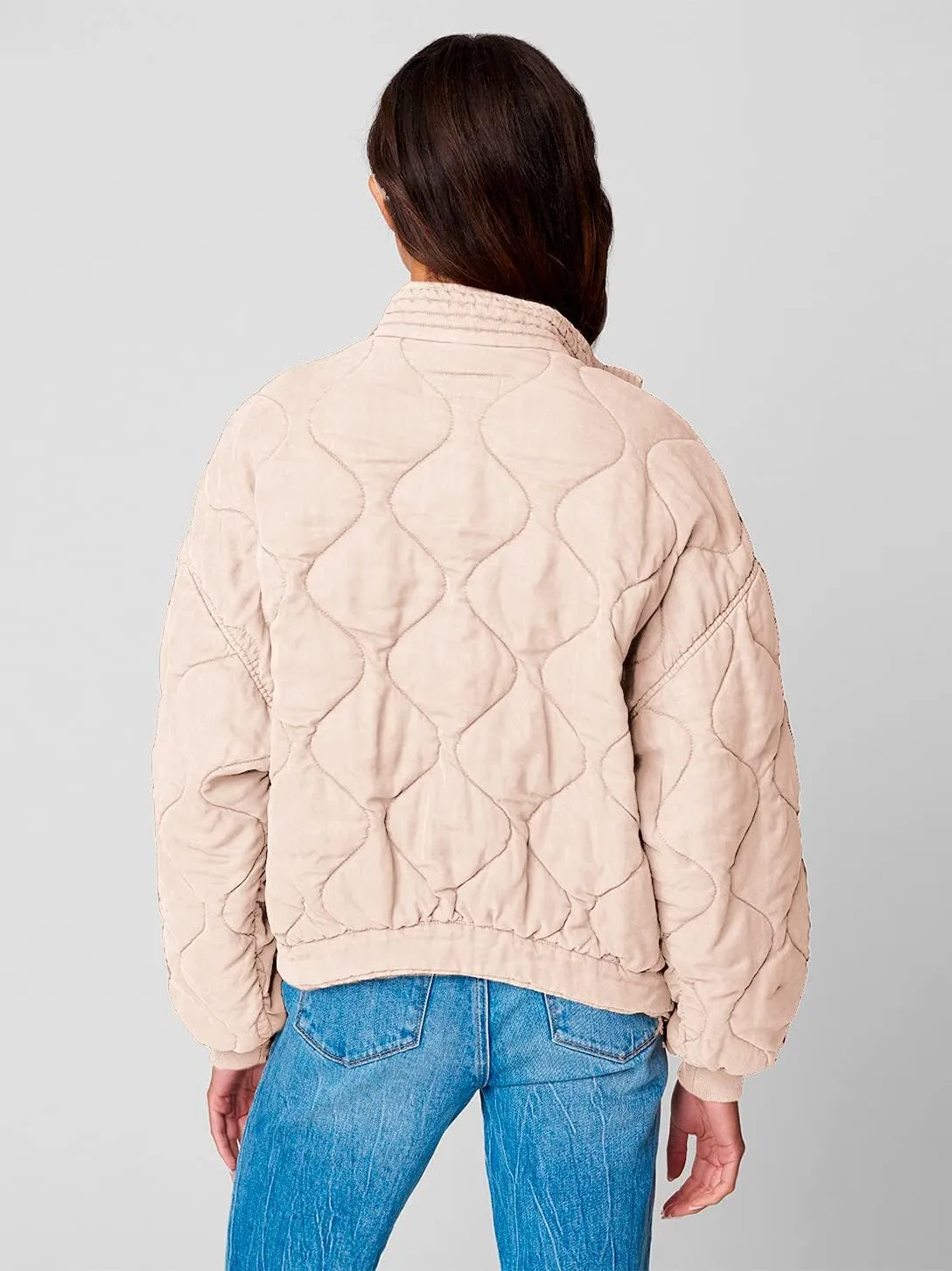[BLANKNYC] Womens Luxury Clothing Tencel Drop Shoulder Quilted Jacket