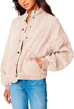 [BLANKNYC] Womens Luxury Clothing Tencel Drop Shoulder Quilted Jacket