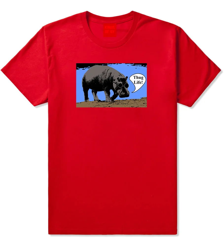 Cool Hippo Thug Life Funny Mens T-Shirt