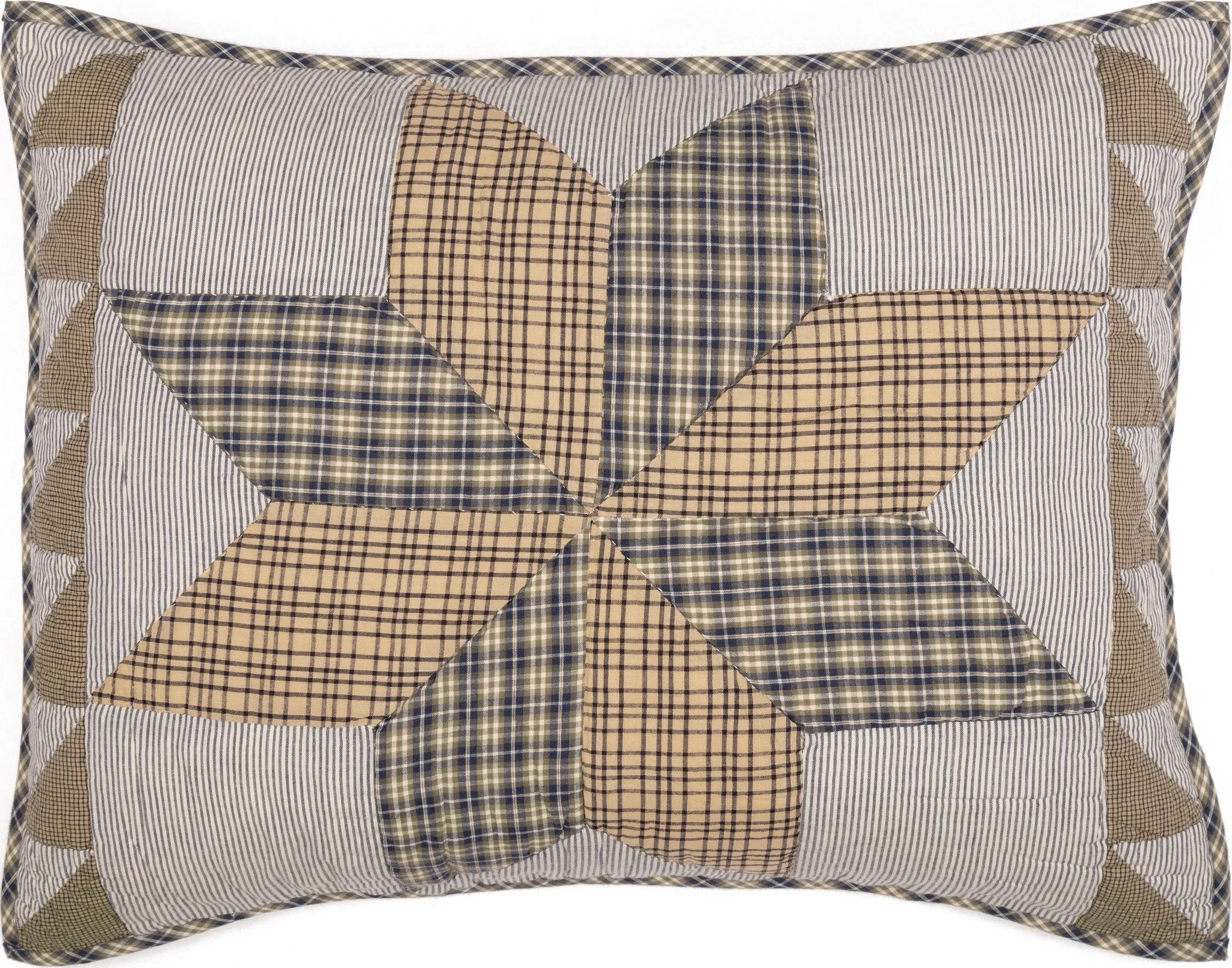 Dakota Star Farmhouse Blue Quilted Standard Sham 21x27"