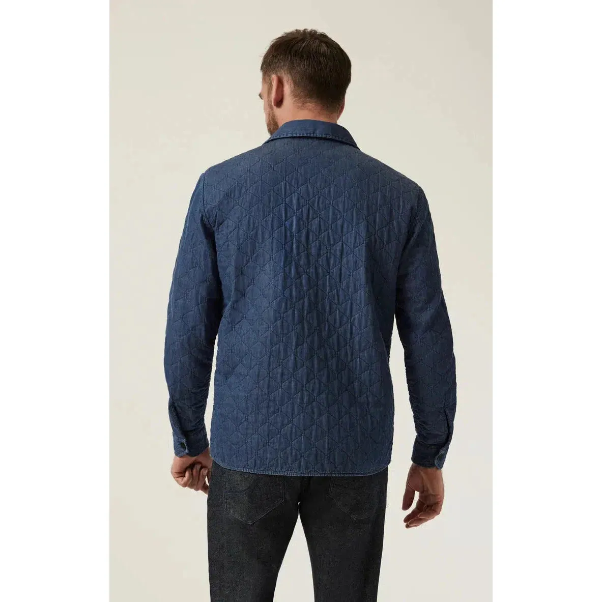 DENIM QUILTED OVERSHIRT INDIGO