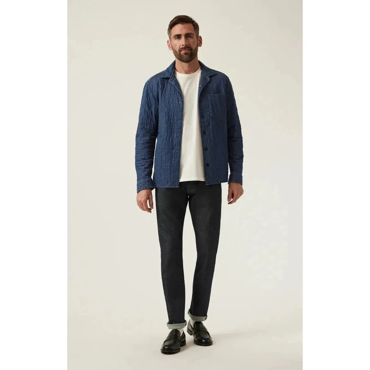 DENIM QUILTED OVERSHIRT INDIGO