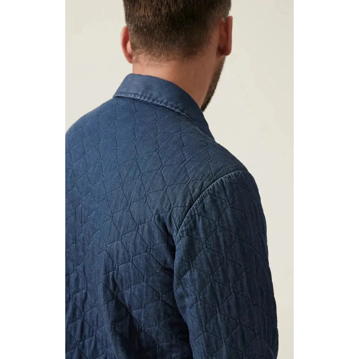 DENIM QUILTED OVERSHIRT INDIGO
