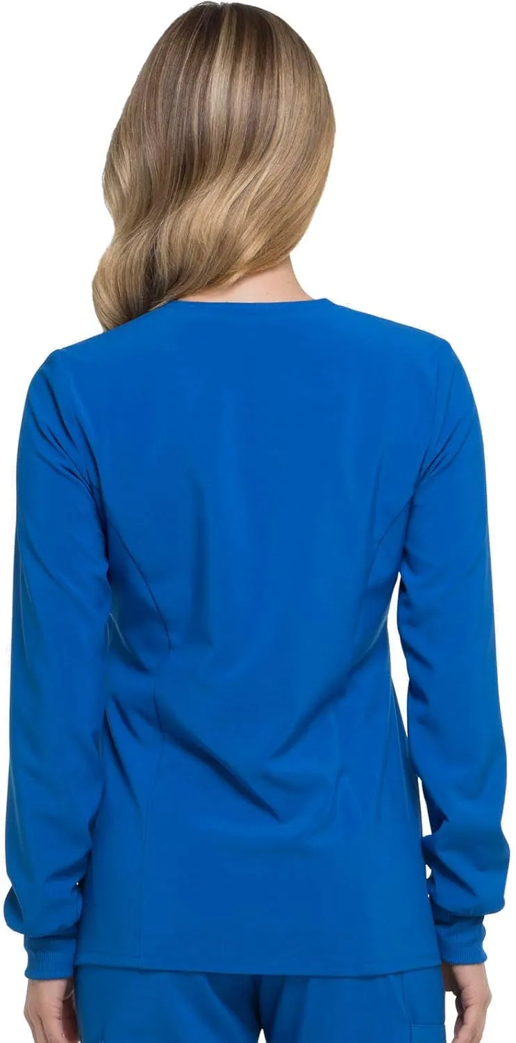 Dickies Scrub Jackets for Woman Snap Front Warm-up Jacket with 2 Pockets - DK305