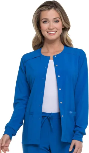 Dickies Scrub Jackets for Woman Snap Front Warm-up Jacket with 2 Pockets - DK305