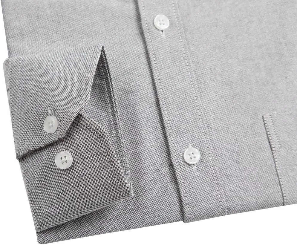Double Pump Mens Button Down Shirts Cotton Long Sleeve Shirts Regular Fit