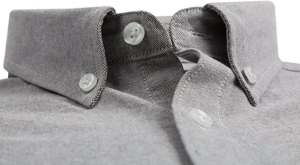 Double Pump Mens Button Down Shirts Cotton Long Sleeve Shirts Regular Fit