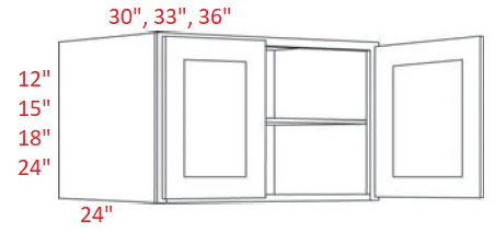 EB10-3312X24 Elegant White Assembled 33x12x24 Wall Cabinet