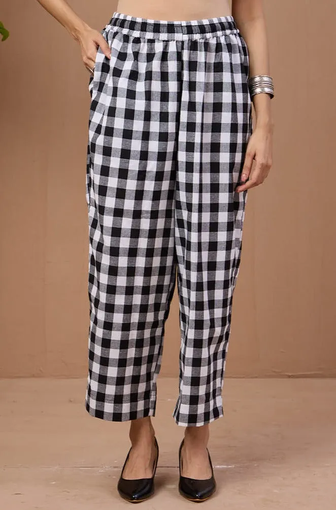Gingham Mono Checks Cotton Co-ord Set (set of 2)