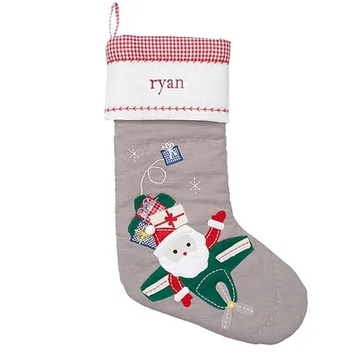 GREY Quilted Christmas Stockings with complimentary embroidery name
