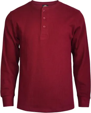 Knocker Men's Waffle-Knit Thermal Henley Shirt