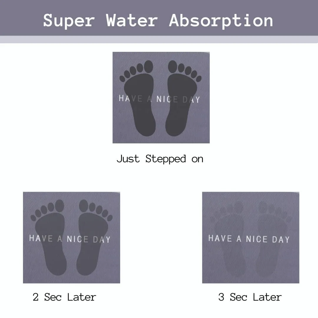 Kuber Industries Stylish Bathroom, Door Mat, Floor, Bath, Door Mat, Bathroom Carpet | Non Slip for Bathroom Cushion Super Absorbent Soft Carpet, Quick Dry Dirt | 40 x 60 cm, Grey, Pack of 5