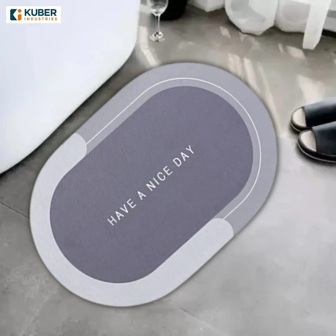 Kuber Industries Stylish Bathroom, Door Mat, Floor, Bath, Door Mat, Bathroom Carpet | Non Slip for Bathroom Cushion Super Absorbent Soft Carpet, Quick Dry Dirt | 40 x 60 cm, Grey, Pack of 5
