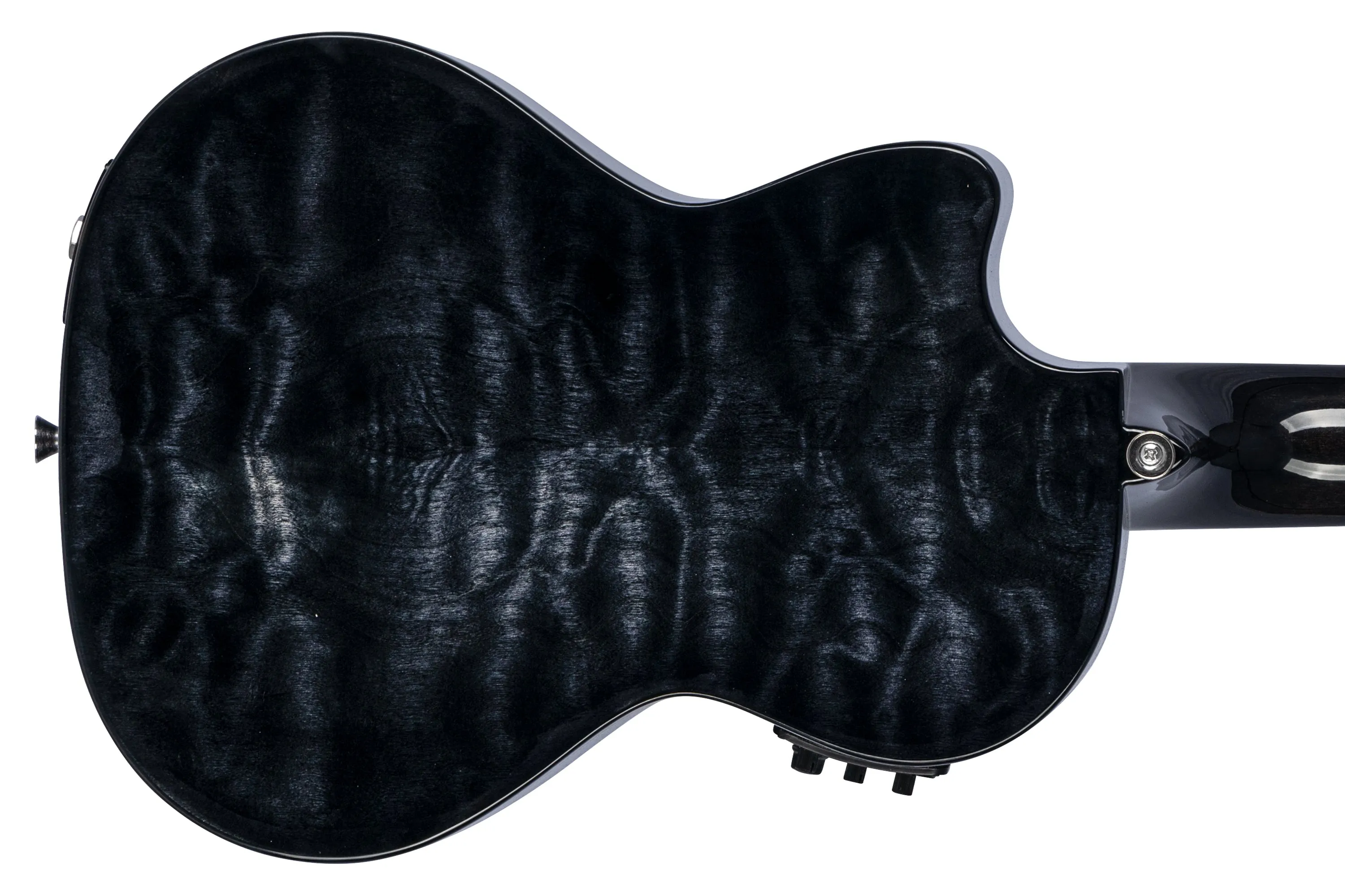 Lanikai QM-BKCET Black Quilted Maple Tenor Ukulele w/ Pickup