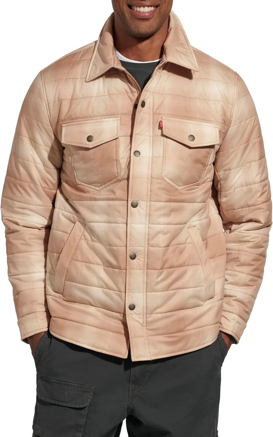 Levi's Men's Quilted Stretch Bomber Shirt Jacket