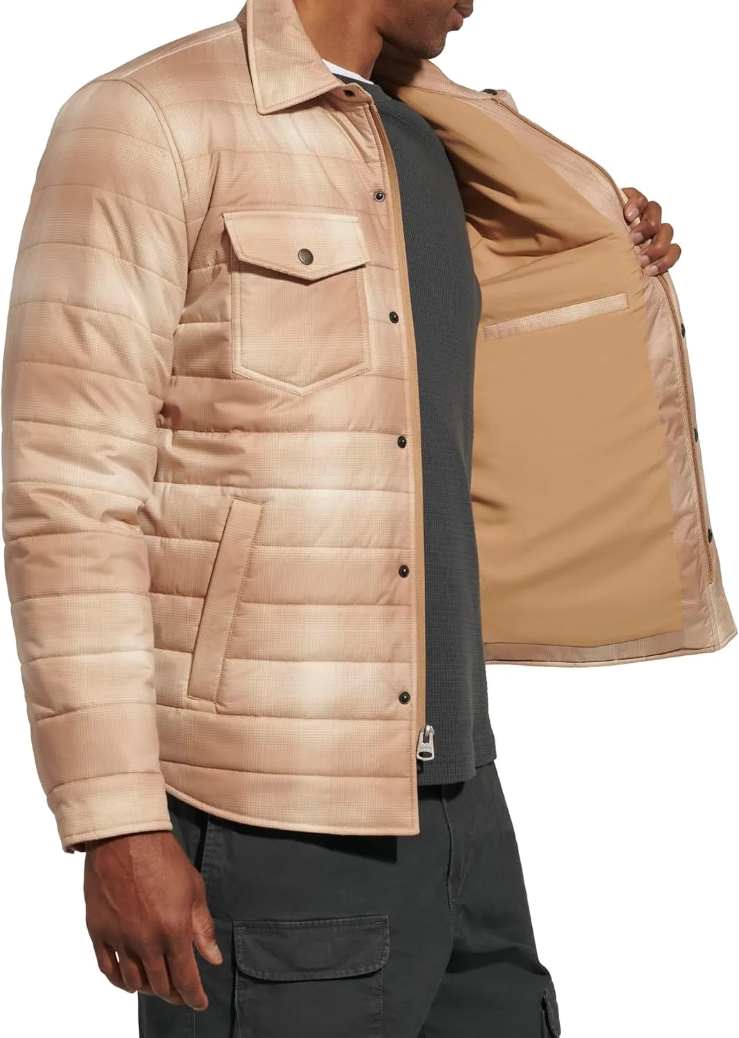 Levi's Men's Quilted Stretch Bomber Shirt Jacket
