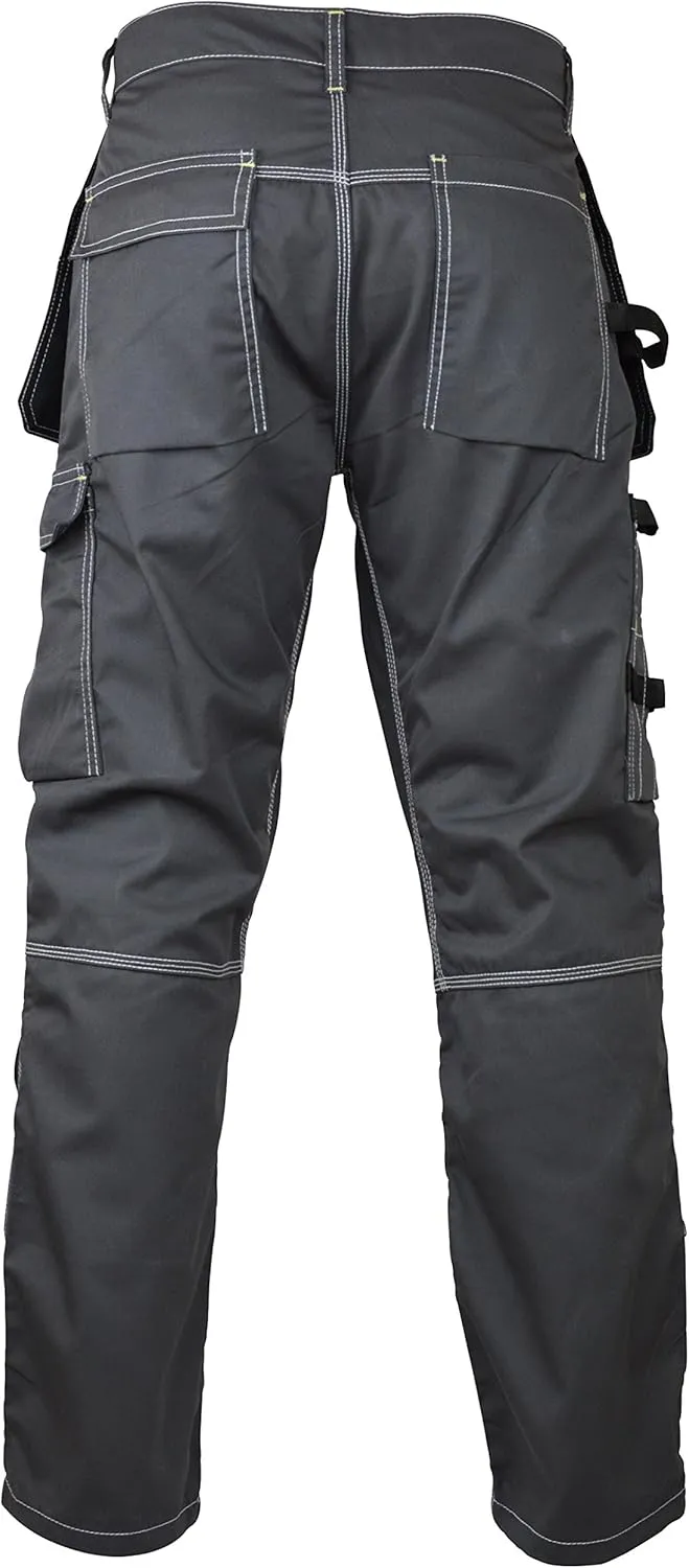 Men's Construction Pants with Cordura Knees Reinforced Carpenter Work Pants Tactical Workwear Cargo Safety Trousers