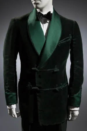 Men's Elegant Jacket Green Velvet Blazers Jacket Host Evening Party Wear Coat