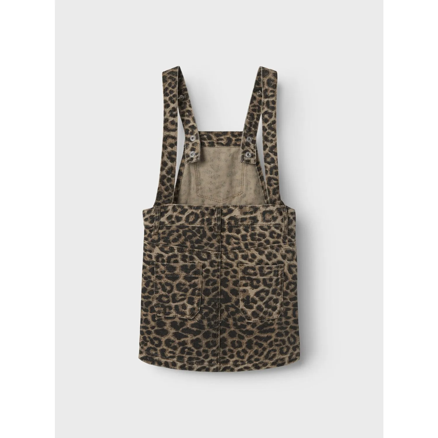 Name It Silver Mink Leopard Ophelia Twill Spencer Dress