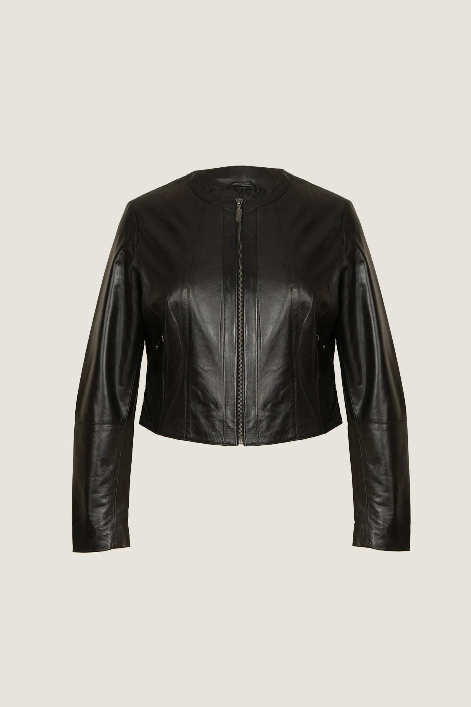 Novado - Women's Sleek Fashion Leather Jacket - Black - 1 Piece