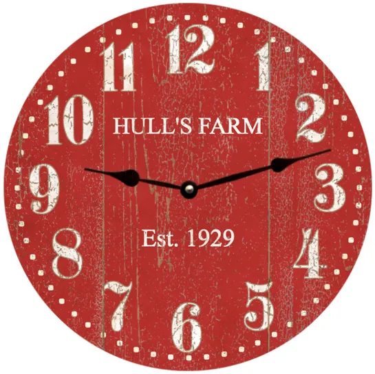 Personalized Red Clock- Barn Red Clock