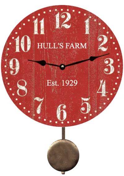 Personalized Red Clock- Barn Red Clock
