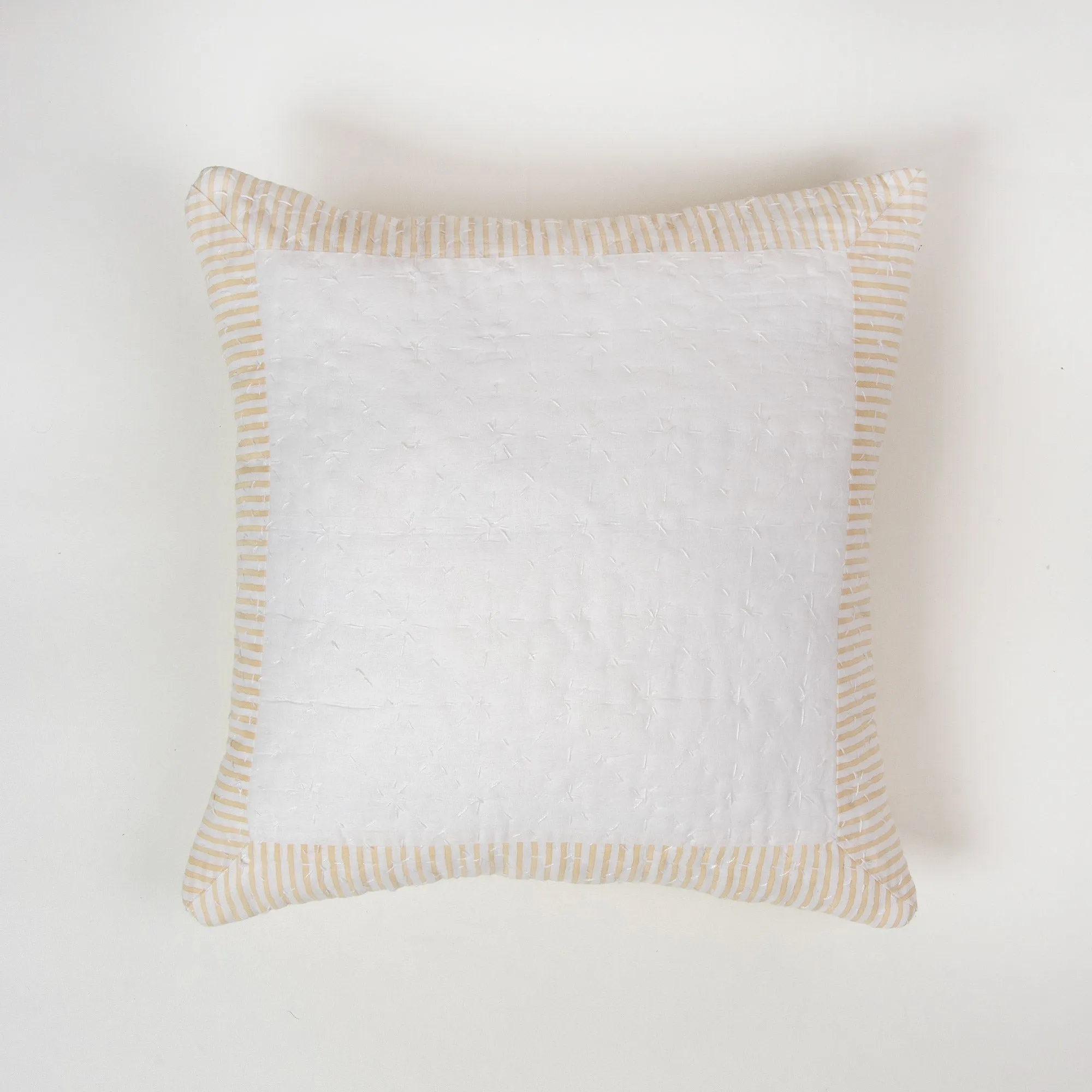 Premium Stripes Printed Kantha Cotton Cushion Cover