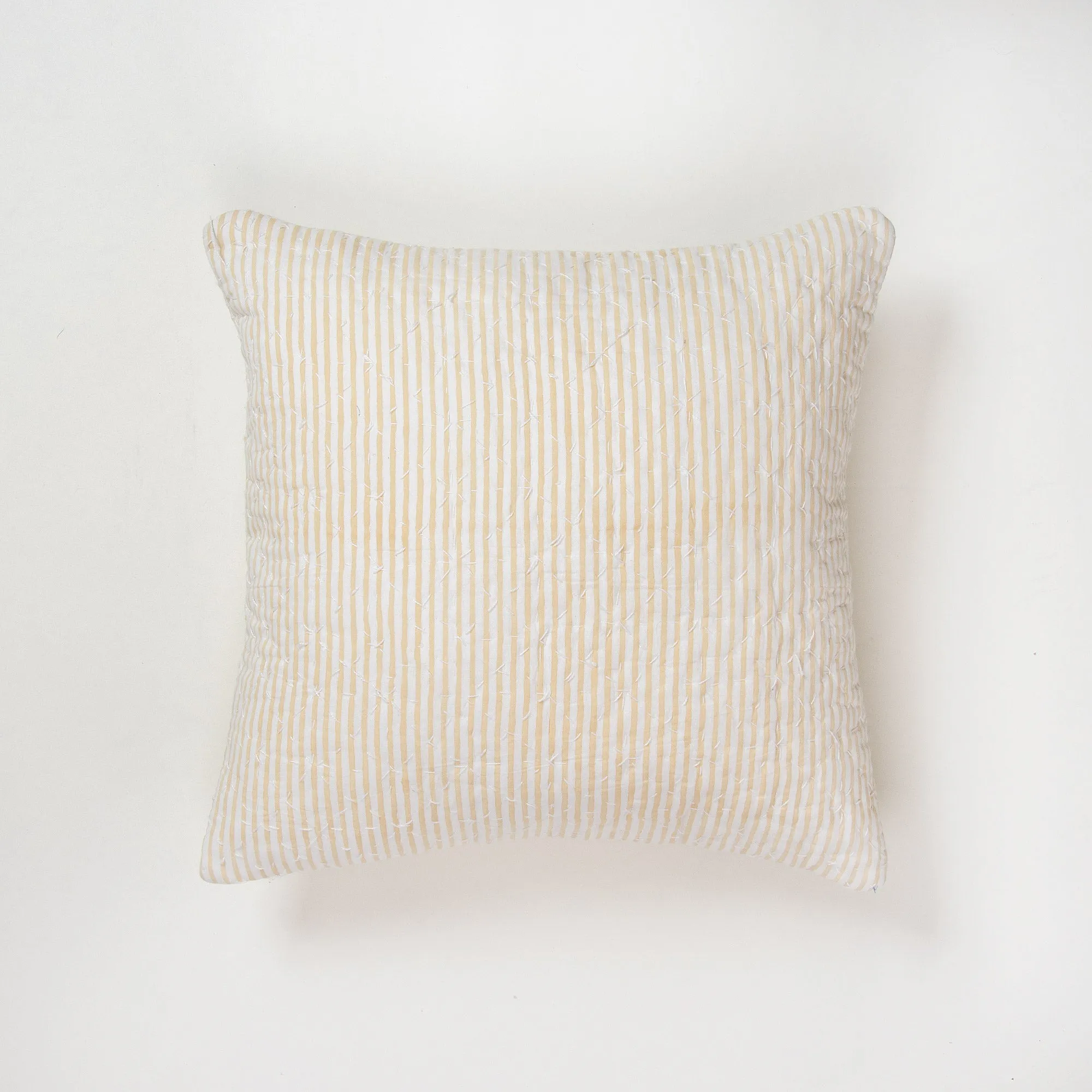 Premium Stripes Printed Kantha Cotton Cushion Cover