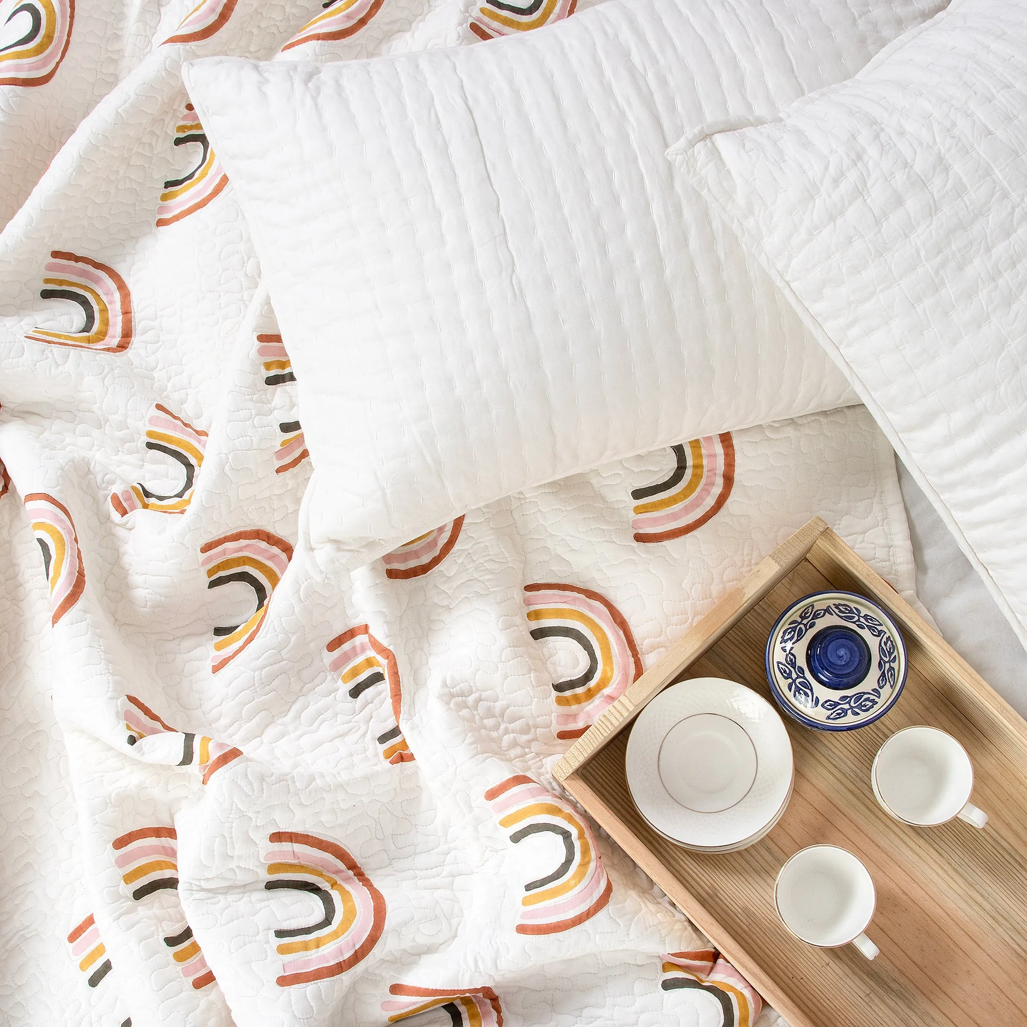 Premium Sunrise Design Pure Cotton Machine Quilts