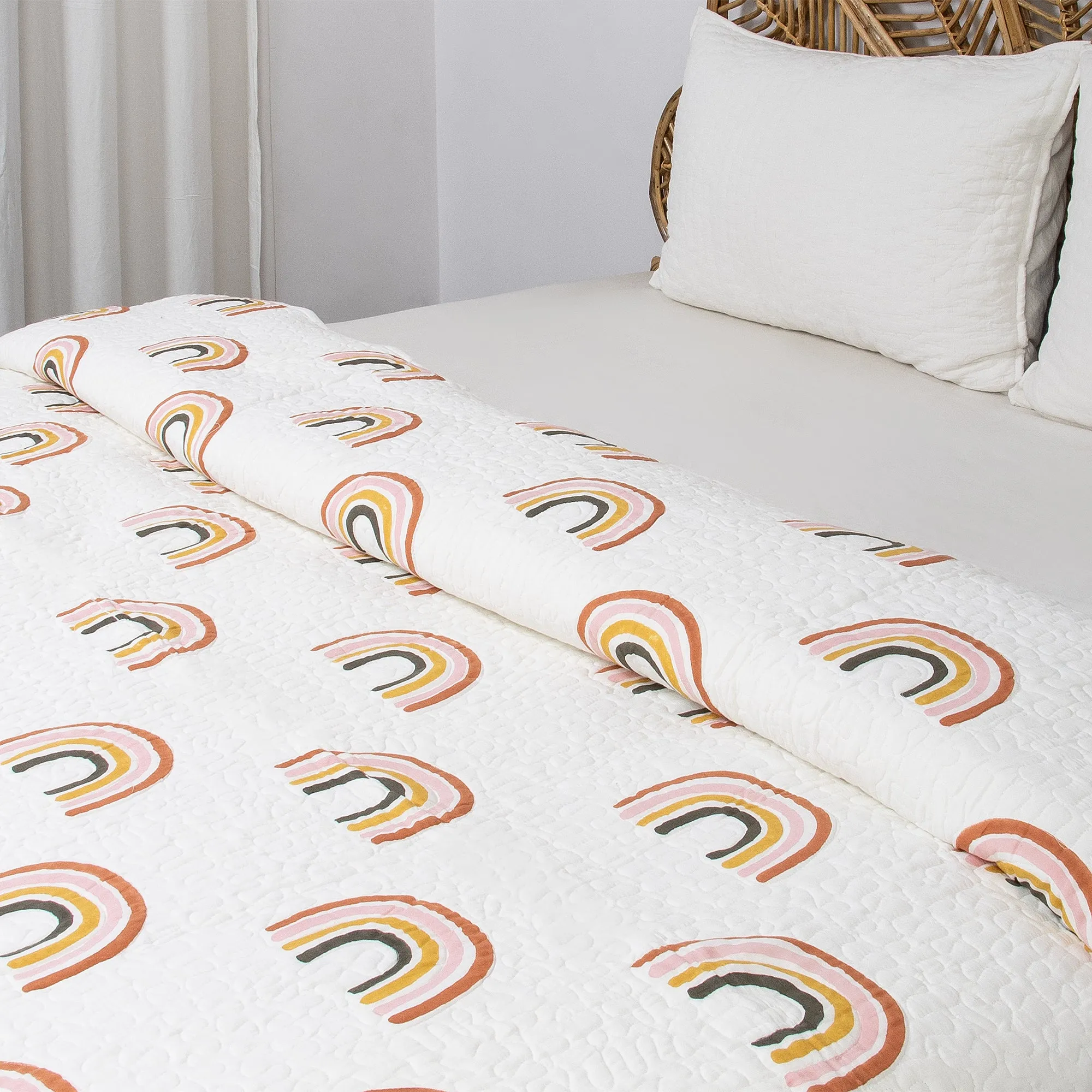 Premium Sunrise Design Pure Cotton Machine Quilts