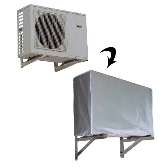 Printed Quilted AC Cover - (Inner   Outer Unit Set) - Light Black