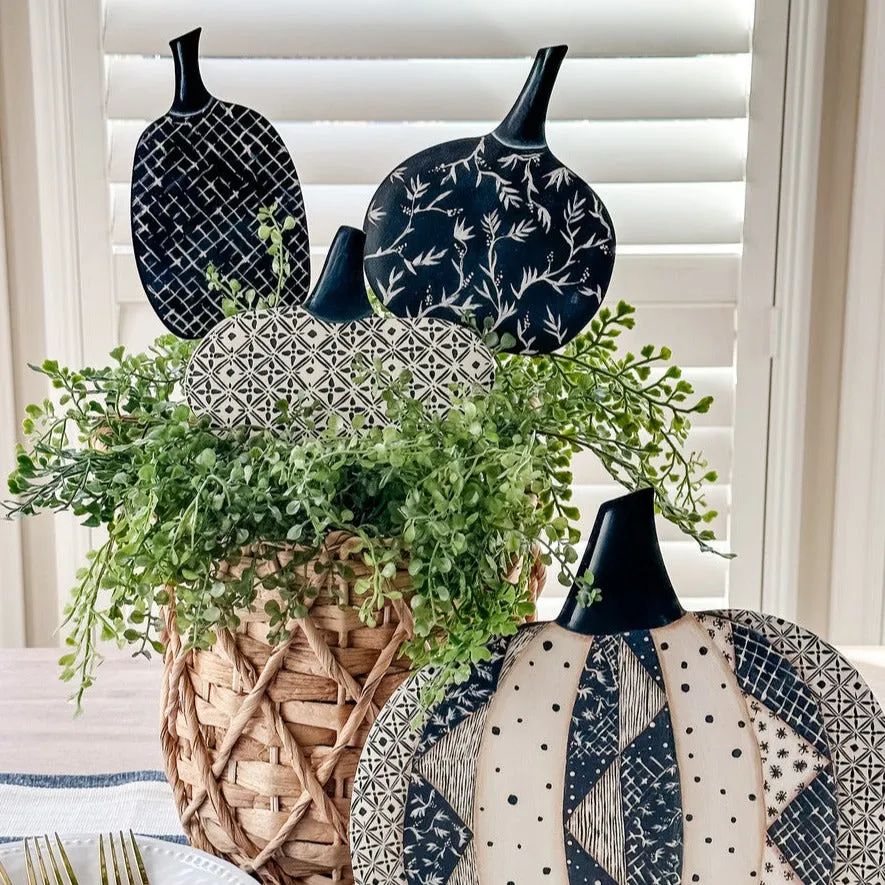 Quilted Black & White Pumpkins