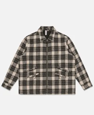 Quilted Checked Jacket (Black)