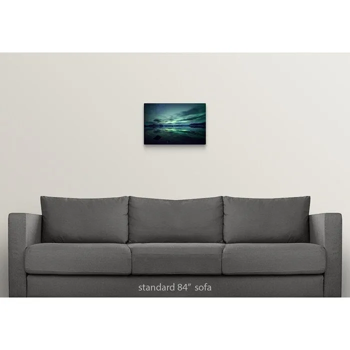 "Aurora borealis over Jokulsarlon glacial lagoon in south Iceland." Canvas Wall Art