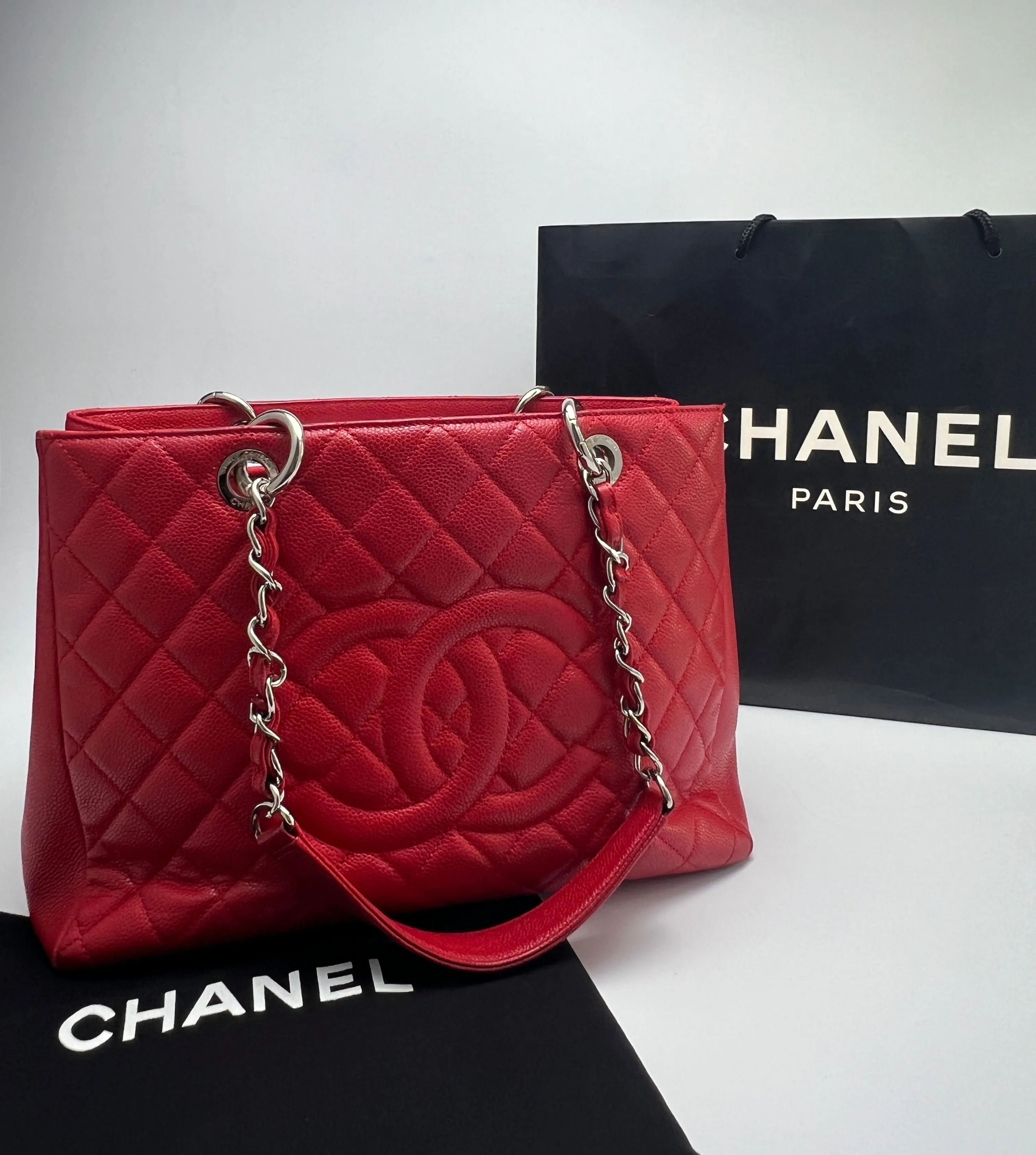 Red Caviar Quilted Grand Shopping Tote GST SHW