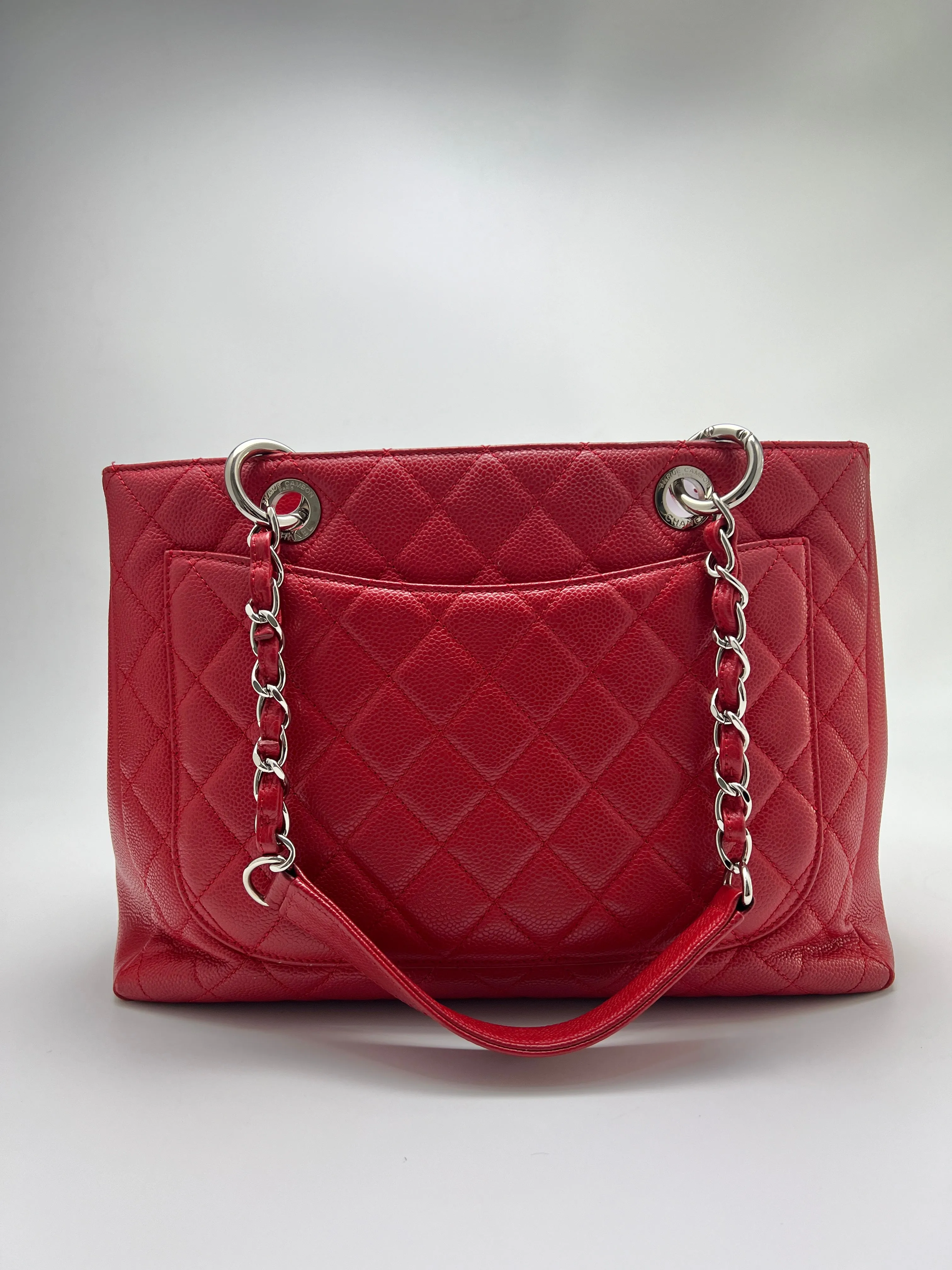 Red Caviar Quilted Grand Shopping Tote GST SHW