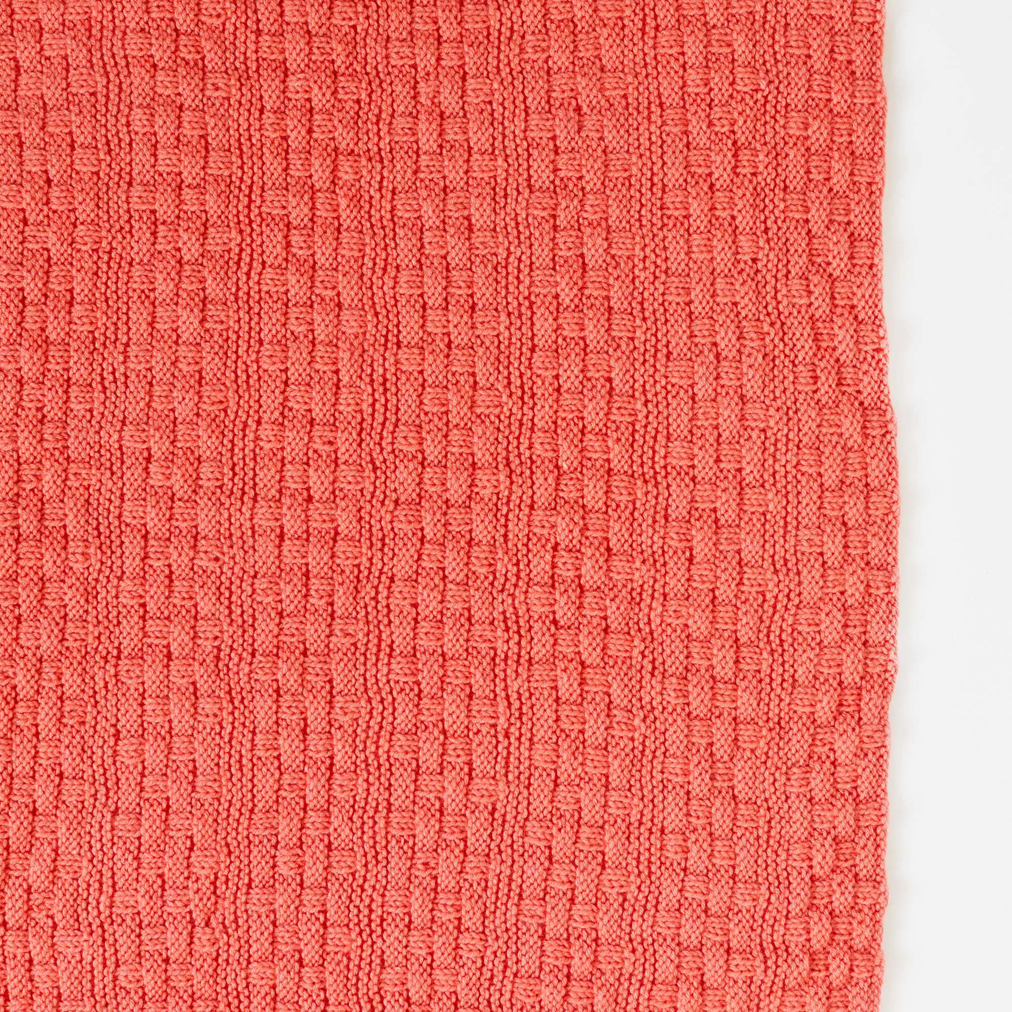 Red Heart Bright And Cuddly Basketweave Knit Blanket